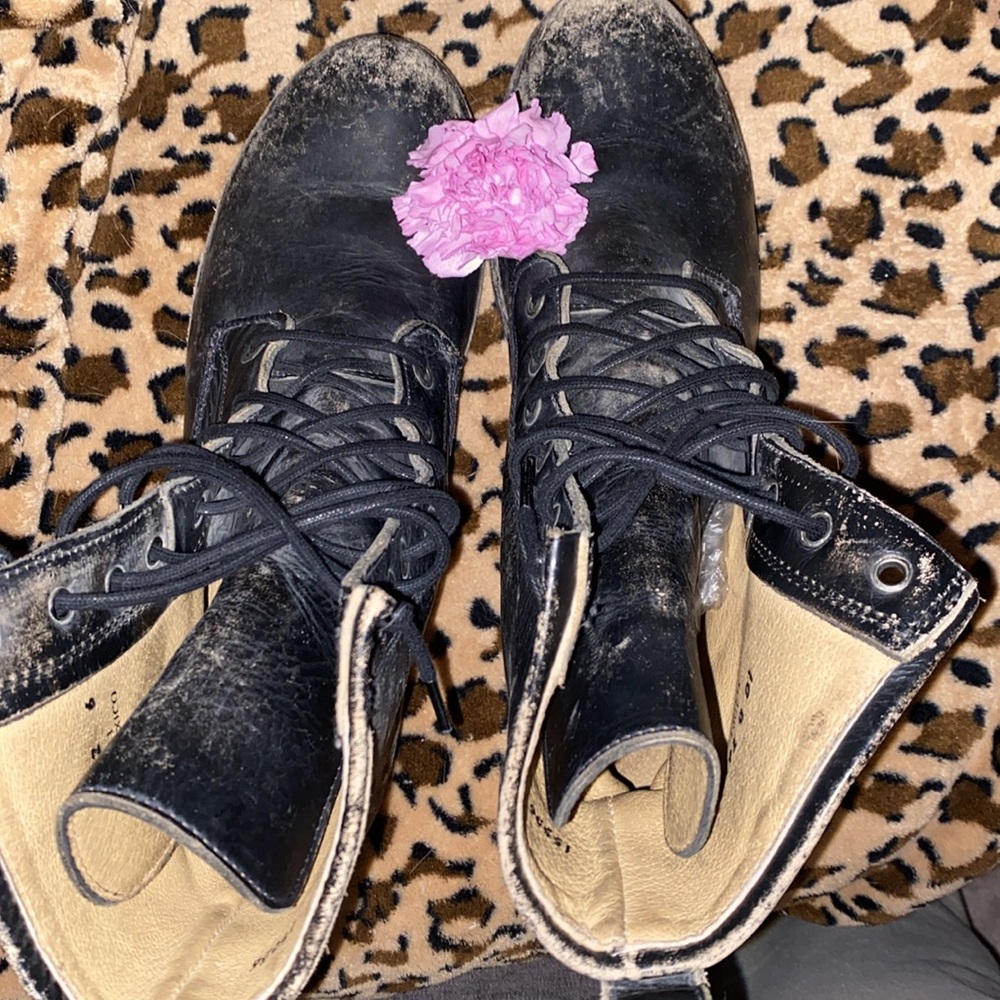 Frye Rogan distressed lace up combat-moto boots - Picture 4 of 7